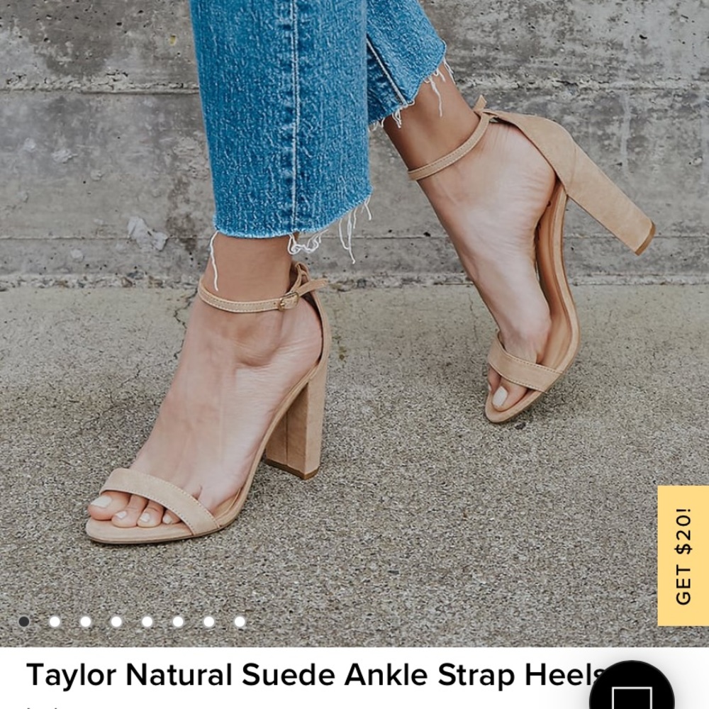 taylor natural suede heels (new!)
